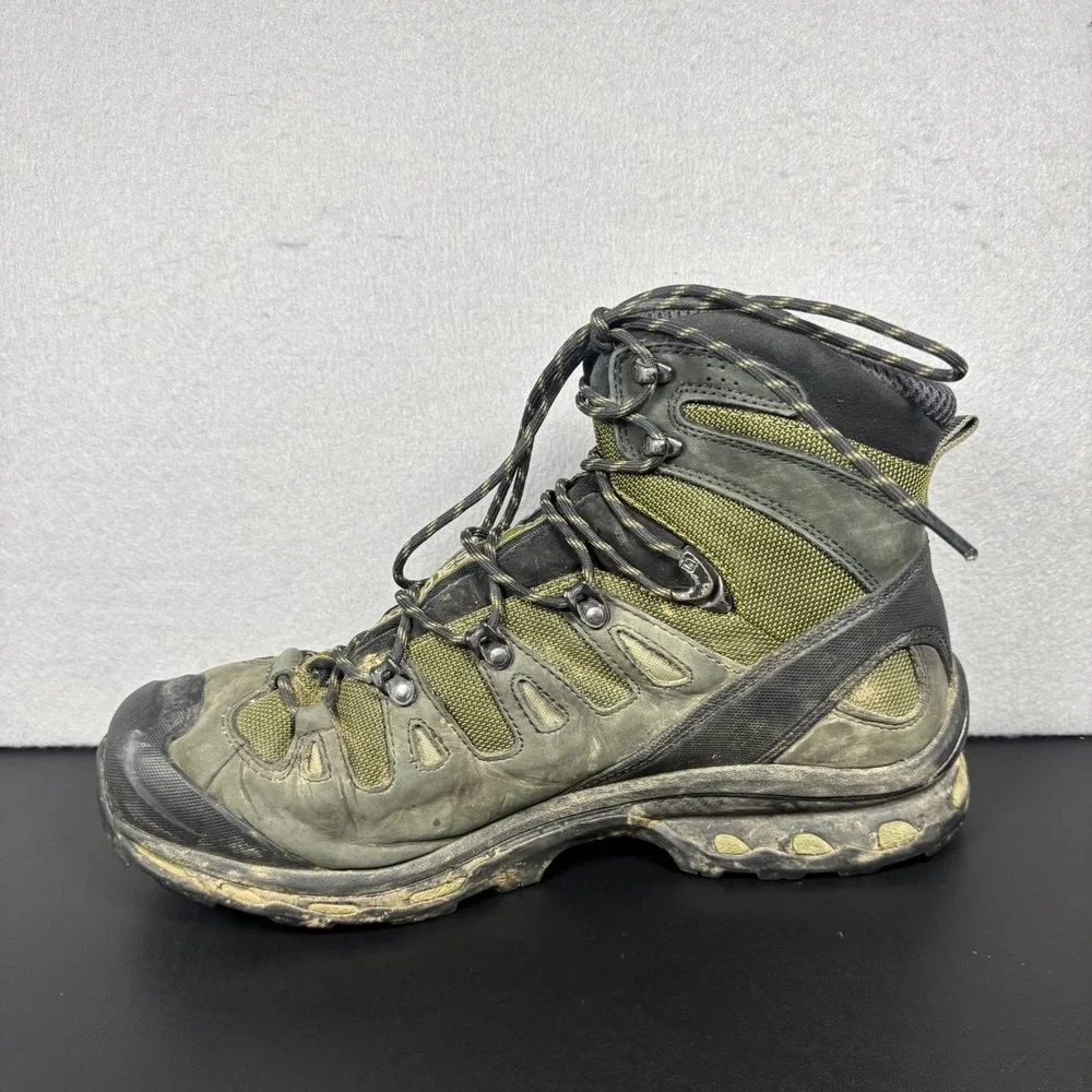 Salomon Quest 4D 2 GTX Hiking Boots Men's Size 12 Green Black Waterproof 373259